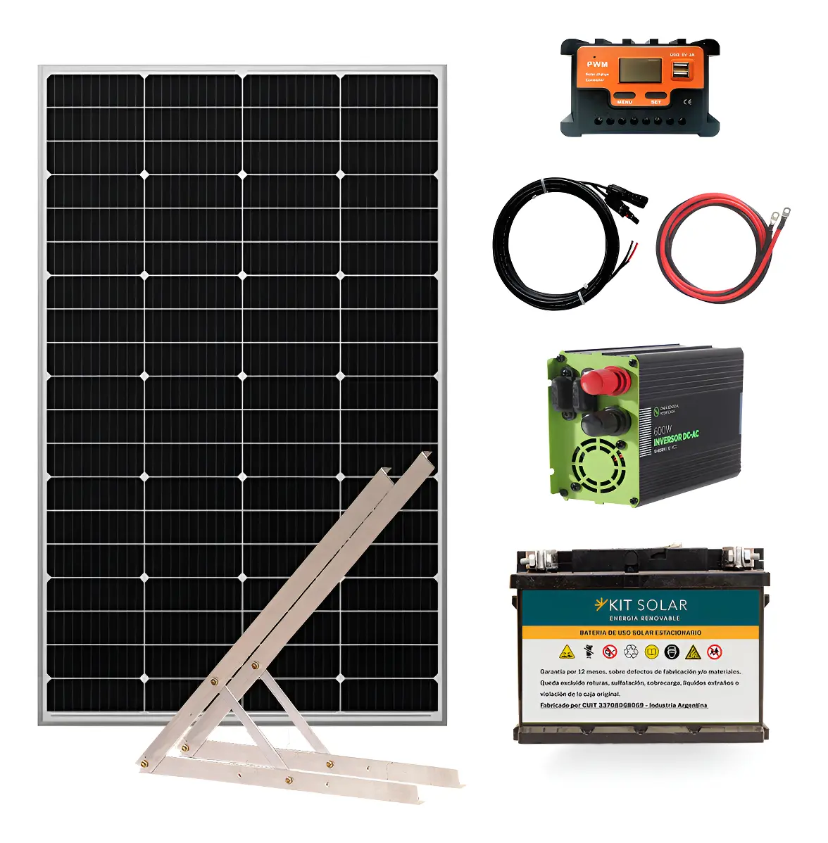 Kit Panel Solar Completo Autoinstalable De 600w Con Usb K5am